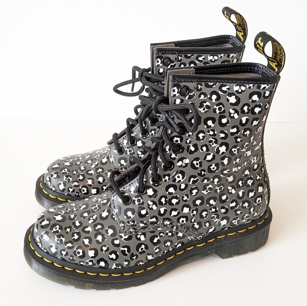 Dr. Martens 1460 Lace Up Grey Leopard Boot
